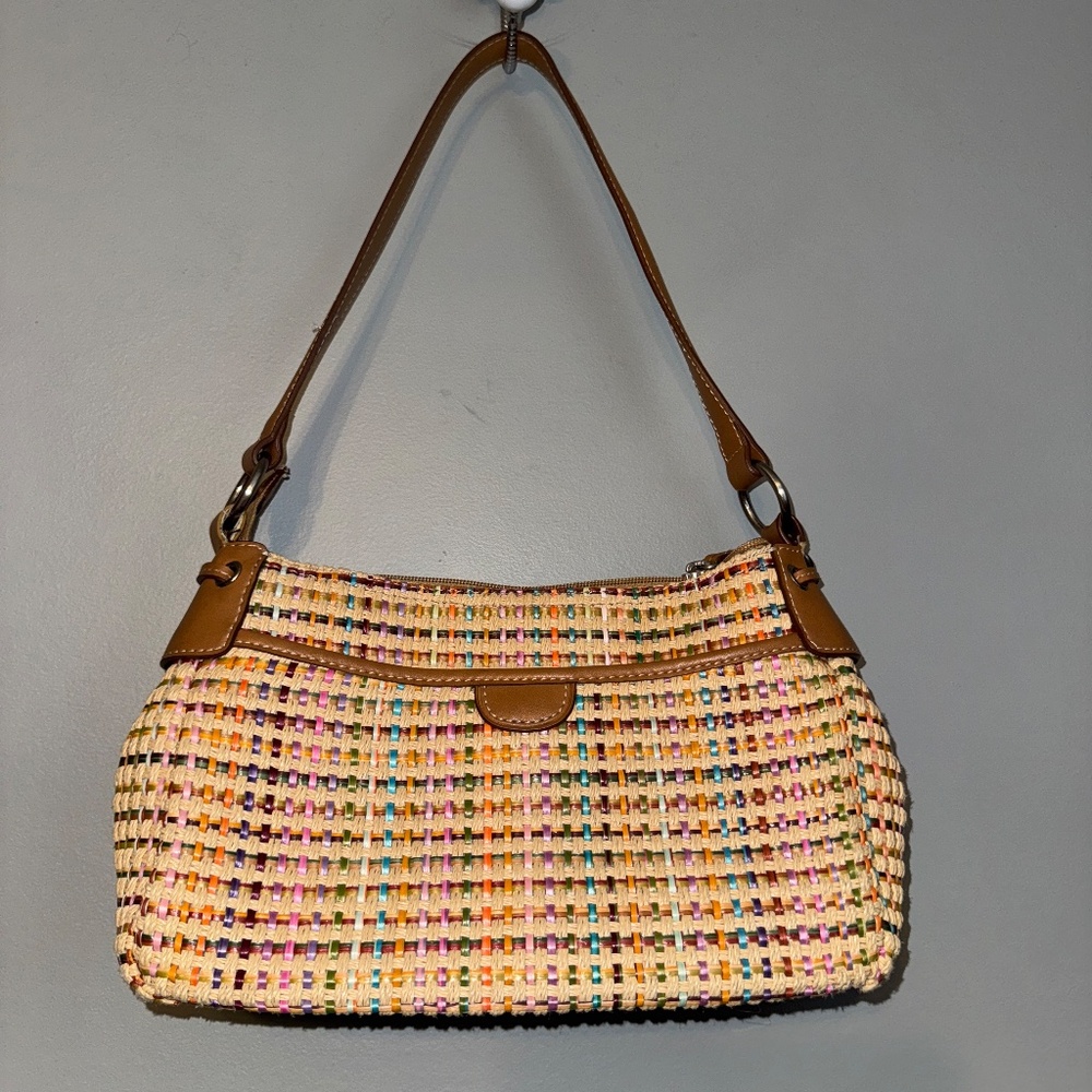 EUC Vintage Fossil Multicolor Woven Shoulder Bag Purse - Picture 4 of 15